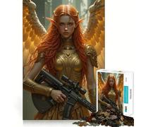 Puzzle "Guerriero angelico con fucile" da 1000 pezzi per ragazzi,divertente gioco di memoria,facile da completare,rilassante attività di gruppo al chiuso (38x52cm)