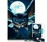 Puzzle Gufo al Chiaro di Luna, 1000 pezzi, per ragazzi, stimola la mente, divertimento per tutta la famiglia, bordi precisi, regalo memorabile (50x75cm)