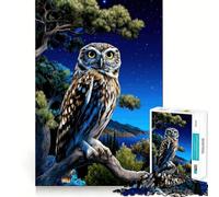 Puzzle "Gufo appollaiato di notte" per ragazzi, 1000 pezzi, gioco di intelligenza, divertimento in casa, taglio di qualità, regalo creativo (50x75cm)