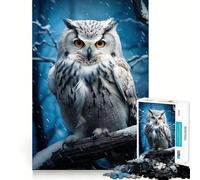 Puzzle Gufo Bianco e Neve da 1000 pezzi per adulti,gioco divertente e di memoria,montaggio sicuro e stabile,attività per tutta la famiglia (38x52cm)