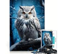 Puzzle Gufo Bianco e Neve da 1000 pezzi per ragazzi,divertente gioco di memoria,facile da completare,rilassante attività di gruppo al chiuso (50x75cm)