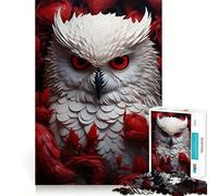 Puzzle Gufo Bianco tra i Fiori per Ragazzi,1000 Pezzi,Stimola la Mente,Divertente,Componenti Precisi e Robusti,Attività di Collezionabili Emozionante (38x52cm)