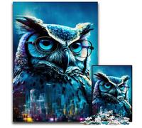 Puzzle Gufo Blu 1000 Pezzi Puzzle Impossibile per Adulti Perfetto per Regali di Compleanno, Natale e Halloween 26X38CM/10,23x14,96 pollici