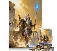 Puzzle "Gufo Cavaliere tra Rovine Antiche" per Ragazzi, 1000 Pezzi, Gioco di Memoria per Interni, Immagine da Assemblare, Regalo per le Vacanze (38x26cm)
