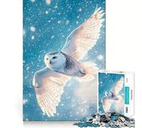 Puzzle "Gufo delle nevi in volo" da 1000 pezzi per ragazzi, stimola la memoria, facile da giocare, con bordi puliti, ideale per Natale (38x52cm)