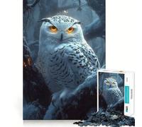 Puzzle "Gufo delle nevi nella foresta invernale" per ragazzi, 1000 pezzi, gioco di logica e abilità, rilassante, con tagli precisi, regalo perfetto (50x75cm)