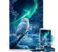 Puzzle "Gufo delle nevi sotto l'aurora boreale" per ragazzi, 1000 pezzi, gioco di logica e abilità, rilassante, taglio preciso, regalo perfetto (38x52cm)