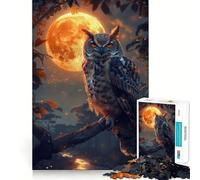 Puzzle Gufo e Luna da 1000 pezzi per adulti, regalo, stimola la memoria, rilassa la mente, taglio di alta qualità, calda sorpresa (50x75cm)