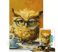 Puzzle Gufo Giallo per adulti,1000 pezzi,gioco stimolante per la mente,pezzi precisi e facili da incastrare,attività rilassante di gruppo al chiuso (50x75cm)