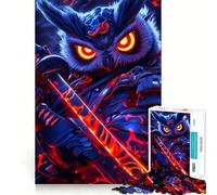 Puzzle Gufo Guerriero Samurai 1000 pezzi per adulti, sfida mentale, gioco per il tempo libero, ritagli nitidi, (38x26cm)