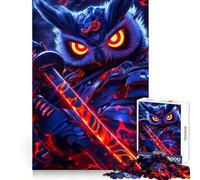 Puzzle Gufo Guerriero Samurai 1000 pezzi per adulti, sfida mentale, gioco per il tempo libero, ritagli nitidi, (38x26cm)