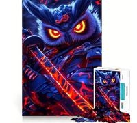 Puzzle Gufo Guerriero Samurai da 1000 pezzi per adolescenti, gioco di abilità mentale, divertimento rilassante, design da assemblare, (38x52cm)