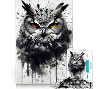 Puzzle Gufo in Bianco e Nero da 1000 Pezzi per Adolescenti, Puzzle Stimolante per la Memoria, Gioco Rilassante, Bordi Rifiniti, Regalo Premium (38x52cm)