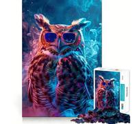 Puzzle Gufo in Pittura Colorata, 1000 Pezzi, per Adulti, Gioco di Concentrazione e Allenamento per la Casa, Tempo Libero, Bordo Preciso, Regalo di Babbo Natale (38x52cm)