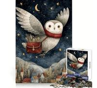 Puzzle "Gufo invernale - Consegna a domicilio" da 1000 pezzi per ragazzi, stimolante per la mente, passatempo rilassante, facile da assemblare, regalo di Natale ideale (38x52cm)