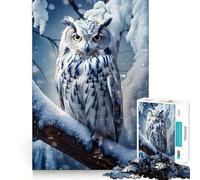 Puzzle "Gufo invernale" per ragazzi,1000 pezzi,gioco stimolante per la mente,pezzi ben tagliati e senza sbavature,facile da imparare,divertimento per tutta la famiglia (38x52cm)