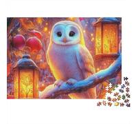 Puzzle gufo lanterna uccello notturno 1000 pezzi cartone antipolvere premium regalo di compleanno tempo libero al coperto per adulti principianti avanzati appassionati 70x50cm/1000 pezzi