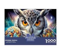 Puzzle Gufo Misterioso 1000 Pezzi Puzzle Fauna Selvatica per Adulti Gioco di Puzzle Puzzle Decorativi per Tutta la Famiglia, per Donne, Regali per Uomini Cartone 100% Riciclato 38x26cm/1000pz