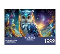 Puzzle Gufo Misterioso 1000 Pezzi Puzzle Fauna Selvatica per Adulti Gioco di Puzzle Puzzle Decorativi per Tutta la Famiglia, per Donne, Regali per Uomini Cartone 100% Riciclato 38x26cm/1000pz