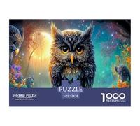Puzzle Gufo Misterioso 1000 Pezzi Puzzle Fauna Selvatica per Adulti Puzzle Stimolanti Gioco di Puzzle per Tutta la Famiglia, per Donne, Regali per Uomini Cartone 100% Riciclato 52x38cm/1000pz