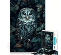 Puzzle "Gufo nella foresta" per adulti, 1000 pezzi, rompicapo per la mente, assemblaggio lento, regalo perfetto (50x75cm)