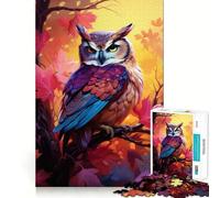 Puzzle Gufo nella Foresta per Ragazzi 1000 Pezzi Gioco Intelligente Tempo in Famiglia Assemblaggio Modello Desiderio di Babbo Natale Scegli (38x52cm)