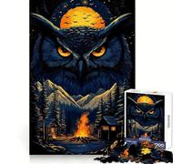 Puzzle "Gufo nella notte" da 1000 pezzi, gioco di abilità mentale, rilassante, taglio di precisione, pezzo da collezione (38x26cm)