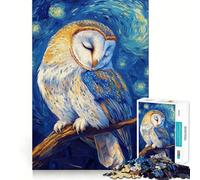 Puzzle Gufo nella Notte Stellata, 1000 pezzi, gioco di abilità mentale, rilassante, taglio di precisione, pezzo da collezione (50x75cm)