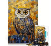 Puzzle "Gufo nello stile di Gustav Klimt" per ragazzi, 1000 pezzi, gioco di logica stimolante, silenzioso, con bordi netti, regalo elegante (38x52cm)