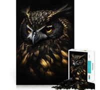 Puzzle Gufo Nero Oro da 1000 pezzi per adolescenti, gioco di abilità mentale, divertimento rilassante, design da assemblare, (50x75cm)