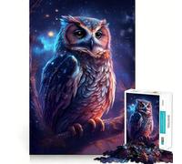 Puzzle "Gufo sotto la Via Lattea" per ragazzi, 1000 pezzi, gioco di intelletto, evasione rilassante, taglio di qualità, regalo stagionale (38x26cm)