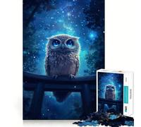 Puzzle Gufo sotto un cielo stellato da 1000 pezzi per ragazzi, gioco di abilità mentale, design rilassante e divertente da assemblare, (50x75cm)
