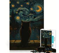 Puzzle "Gufo sotto un cielo stellato" per adulti, 1000 pezzi, rompicapo rilassante, immagine da assemblare, regalo di Natale (38x52cm)