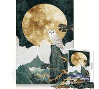 Puzzle "Gufo sulla cima di una montagna" per ragazzi, 1000 pezzi, stimola la memoria, gioco da interno, immagine da assemblare, regalo per le vacanze (50x75cm)
