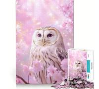 Puzzle "Gufo tra i ciliegi in fiore" per ragazzi, 1000 pezzi, gioco di logica, rilassante, di alta qualità, regalo stagionale (38x26cm)
