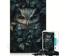 Puzzle Gufo tra le foglie per ragazzi, 1000 pezzi, stimola la memoria, gioco da interno, immagine da assemblare, regalo per le vacanze (38x52cm)