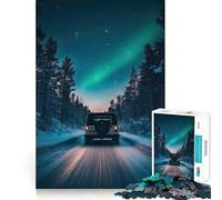 Puzzle Guida notturna sotto l'aurora boreale per adolescenti, 1000 pezzi, gioco per allenare la mente, attività artistica da fare a casa, (38x52cm)