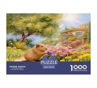 Puzzle Guinea Pig 1000 Pezzi Per Adulti E Ragazzi, Puzzle Con Flower Bush Cottage, Gioco Educativo, Regalo Originale 70x50cm/1000pcs