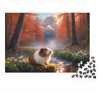 Puzzle Guinea Pig 1000 Pezzi Per Bambini E Adulti, Gioco Di Squadra, Difficile Sfida Puzzle Con Autumn Woods, Idea Regalo 38x26cm/1000pcs