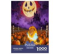 Puzzle Halloween 1000 Pezzi Per Adulti, Puzzles Con Lion Pumpkin Patch, Gioco Divertente E Istruttivo, Regalo Compleanno 70x50cm/1000pcs