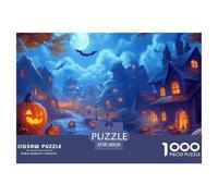 Puzzle Halloween Village Con 1000 Pezzi Per Adulti,Jack - O'- Lanterns Gioco Diabilità Impossibile Giochi Rilassamento E Intelligenza Regalo Per Amore E Amico 38x26cm/1000pcs
