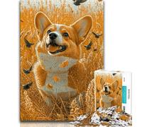 Puzzle Happy Corgi per adolescenti, aiuta il cervello ad allenare i giocattoli avvincenti per coltivare la pazienza Un'opera d'arte 50x75cm