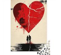 Puzzle Happy Lovers 1000 pezzi in legno per adulti e adolescenti (75 x 50 cm)