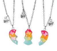 Puzzle Heart - Collana 'amicizia magnetica, gioielli di bond sopportati | Ensemble a sospensione per finitura rhodium, accessorizzatore in stile versatile, componente di regali coordi