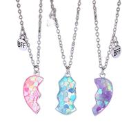 Puzzle Heart - Collana 'amicizia magnetica, gioielli di bond sopportati | Ensemble a sospensione per finitura rhodium, accessorizzatore in stile versatile, componente di regali coordi