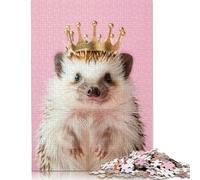 Puzzle Hedgehog King, sfida difficile, 100% puzzle in cartone riciclato, per donne e uomini, regali per la festa della mamma, 1000 pezzi (26x38 cm)