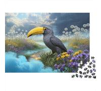 Puzzle Hornbill 1000 Pezzi Per Bambini E Adulti, Gioco Educativo, Impegnativo Puzzles Con Wildflower Stream, Regalo Per Bambini E Adulti 52x38cm/1000pcs