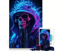 Puzzle horror con teschio da 1000 pezzi per adolescenti, ideale per ricordare, migliorare, calmare la mente, con un'opera d'arte nitida e da collezione 50x75cm