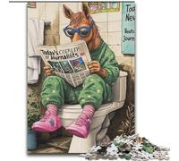 Puzzle "Horse Go Toilet" da 1000 pezzi, regalo, puzzle impegnativi, gioco decorativo fai da te, giocattolo interattivo per famiglie, 50x75cm