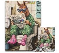 Puzzle "Horse Go Toilet" per adulti, 1000 pezzi, puzzle in cartone, rompicapo impegnativo per adolescenti, divertente serata di giochi in famiglia, 26X38CM/10,23x14,96 pollici.